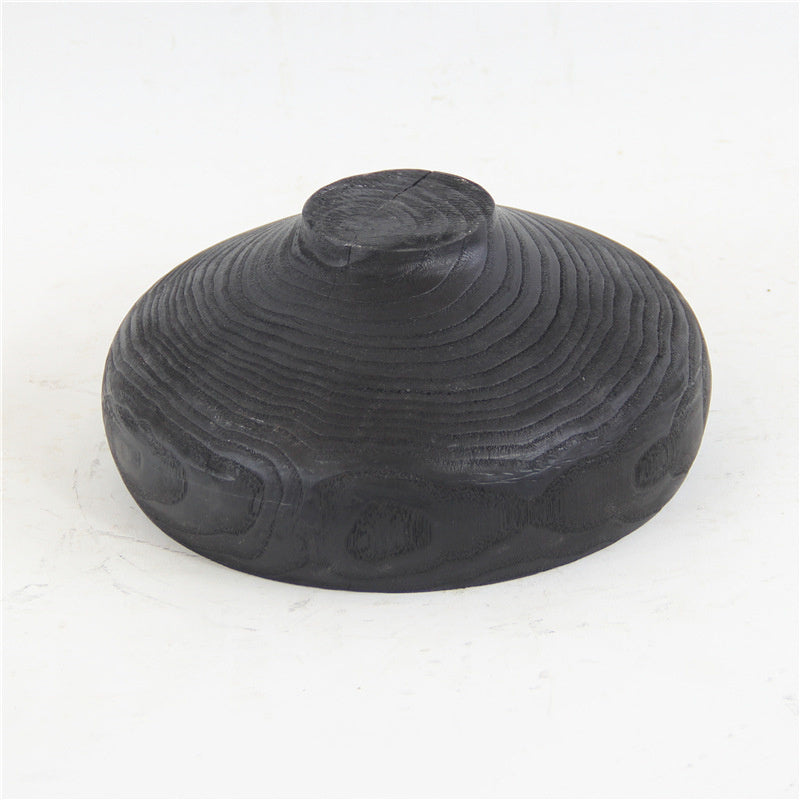 Handcrafted Black Carbonized Wood Bowl