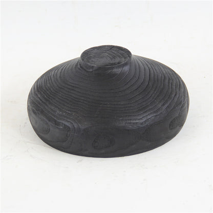 Handcrafted Black Carbonized Wood Bowl