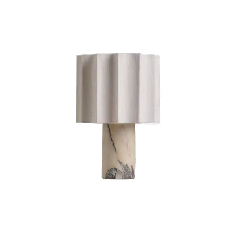Modern Minimalist Marble Creative Pleated Cloth Cover Decorative Table Lamp