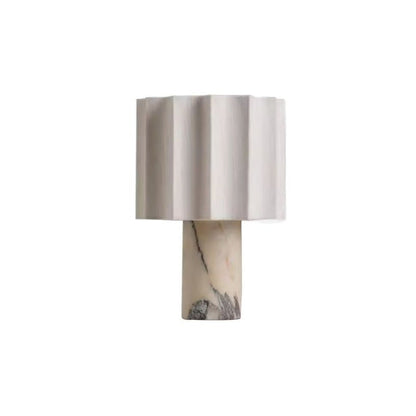 Modern Minimalist Marble Creative Pleated Cloth Cover Decorative Table Lamp