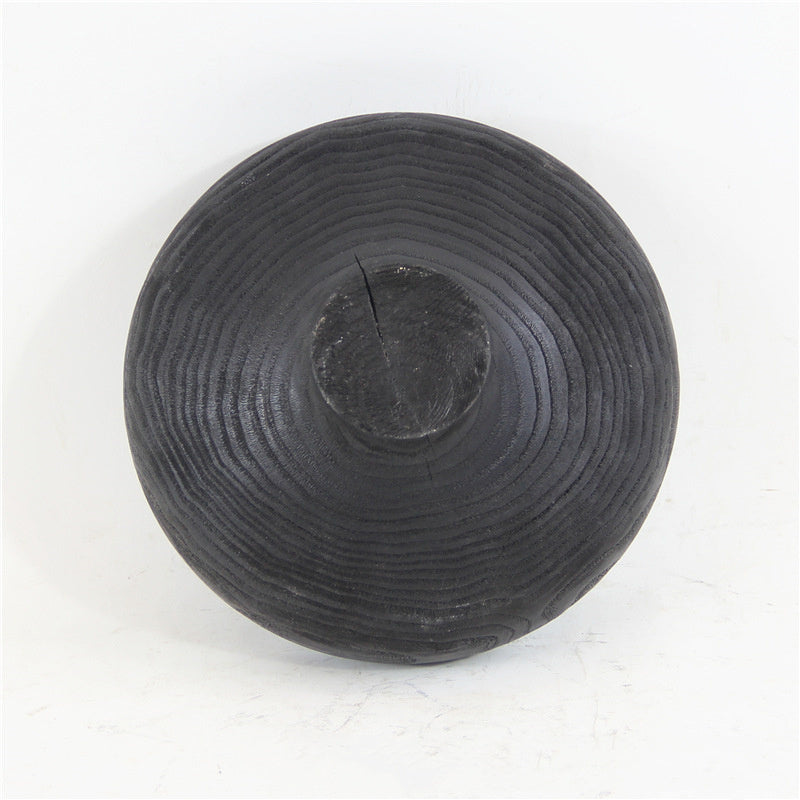 Handcrafted Black Carbonized Wood Bowl