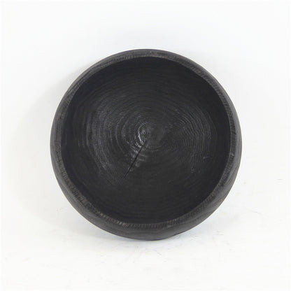 Handcrafted Black Carbonized Wood Bowl