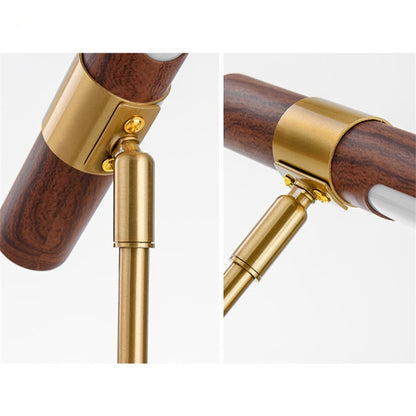 Gold & American Black Walnut Desk Lamp